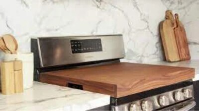 Welcome To Our Home Wood Engraved Noodle Board - Stove Cover - Sink Cover -  With Handles - Gas or Electric Stove NB-G1